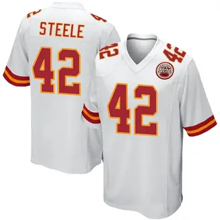 Game Men's Carson Steele Kansas City Chiefs Nike Jersey - White