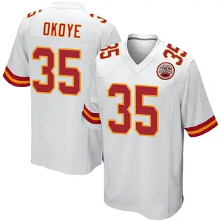 Game Men's Christian Okoye Kansas City Chiefs Nike Jersey - White