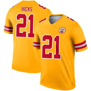 Legend Men's Jaden Hicks Kansas City Chiefs Nike Inverted Jersey - Gold