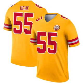 Legend Men's Joshua Uche Kansas City Chiefs Nike Inverted Jersey - Gold