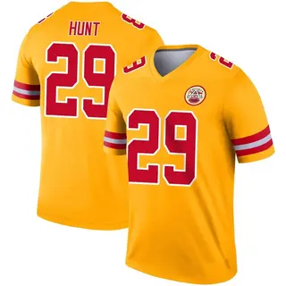 Legend Men's Kareem Hunt Kansas City Chiefs Nike Inverted Jersey - Gold