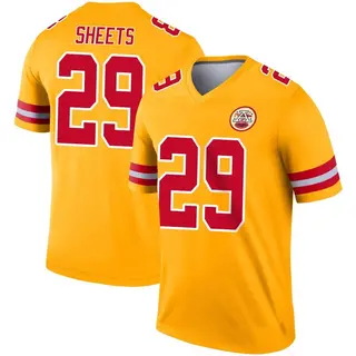 Legend Men's Kyle Sheets Kansas City Chiefs Nike Inverted Jersey - Gold