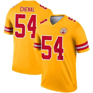 Legend Men's Leo Chenal Kansas City Chiefs Nike Inverted Jersey - Gold