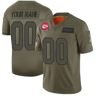 Limited Men's Custom Kansas City Chiefs 2019 Salute to Service Jersey - Camo