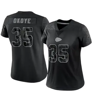 Limited Women's Christian Okoye Kansas City Chiefs Nike Reflective Jersey - Black