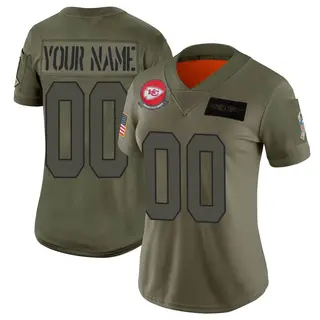 Limited Women's Custom Kansas City Chiefs 2019 Salute to Service Jersey - Camo