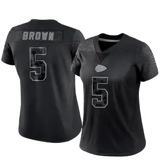 Limited Women's Hollywood Brown Kansas City Chiefs Nike Reflective Jersey - Black