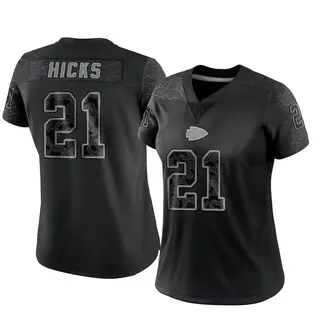 Limited Women's Jaden Hicks Kansas City Chiefs Nike Reflective Jersey - Black