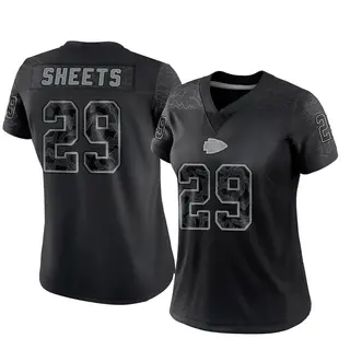 Limited Women's Kyle Sheets Kansas City Chiefs Nike Reflective Jersey - Black