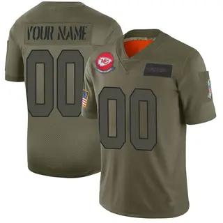 Limited Youth Custom Kansas City Chiefs 2019 Salute to Service Jersey - Camo